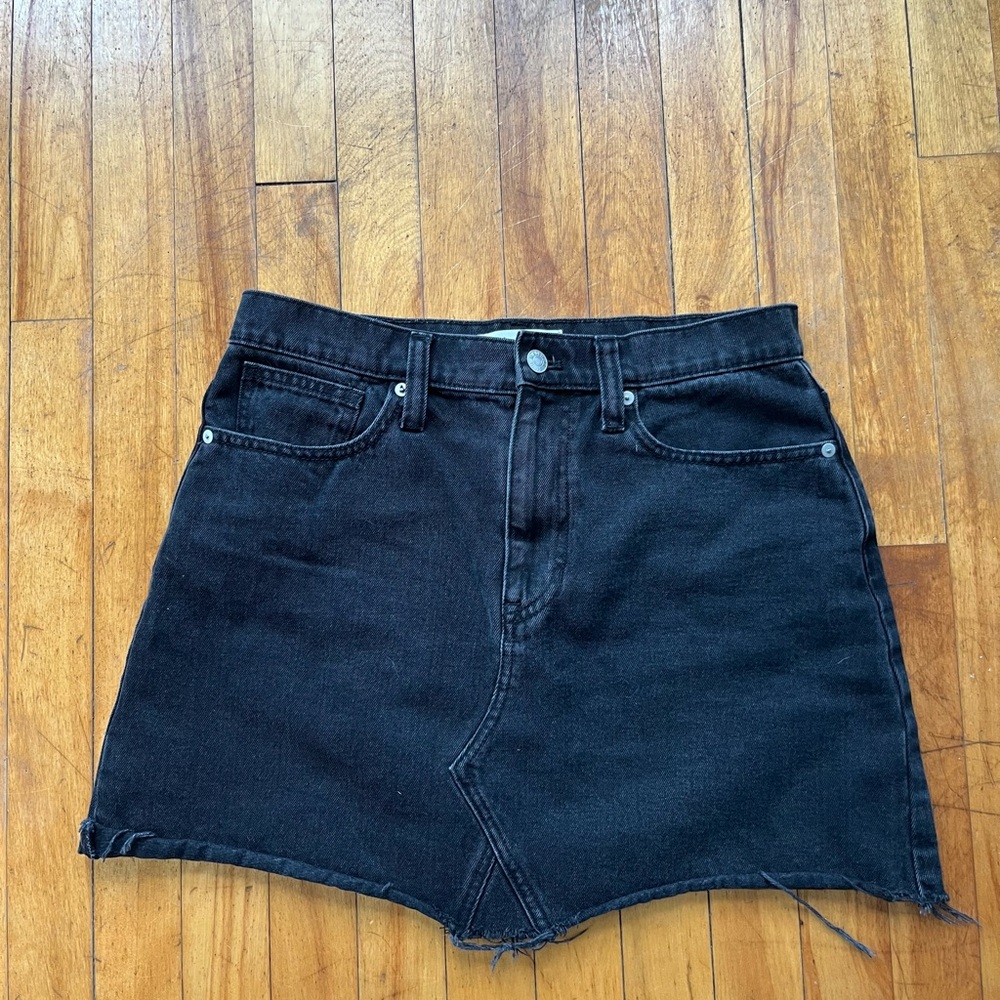 Madewell‎ Black Denim 100% Cotton Mini Skirt Women’s size 29